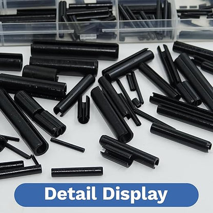 248 Pcs SAE Roll Pin Assortment Set Steel Split Expansion Pin 10 Sizes 1/16 - Image 3