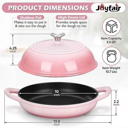 Bread Dutch Oven for Sourdough Baking, Joyfair Enameled Cast Iron Dutch Oven Pot - Image 7