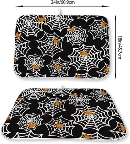 Halloween Dish Drying Mat 18 x 24 Inch Spider Web Drying Mat - Image 6