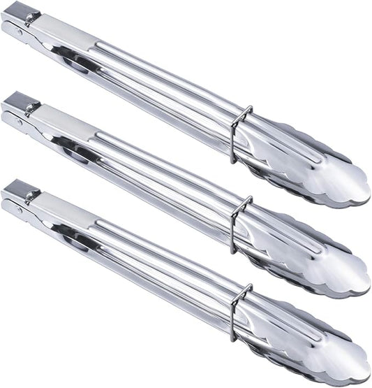 HINMAY Stainless Steel Serving Tongs Grilling Tongs by HINMAY