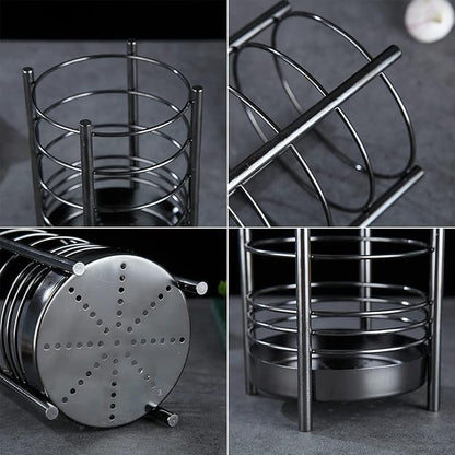 Black Kitchen Utensil Holder for Kitchen Counter, Stainless Steel Utensil Crocks - Image 7