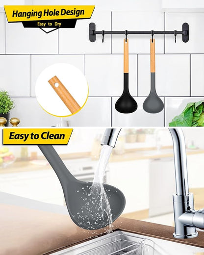 Pack of 2 Soup Ladle, Silicone Ladle Spoon - Image 6
