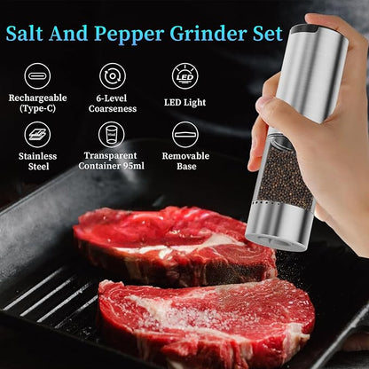 Electric Salt and Pepper Grinder Set Type-C Fast Charging, Automatic Salt and - Image 3