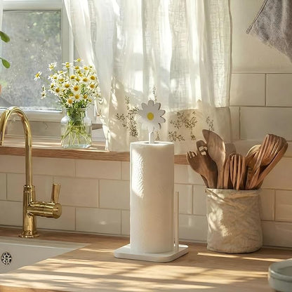 Leinuosen White Daisy Paper Towel Holder Coquettish Cute Wooden Daisy Kitchen - Image 5