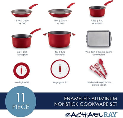 Rachael Ray 14753 11-Piece Nonstick Cookware Set - Image 8