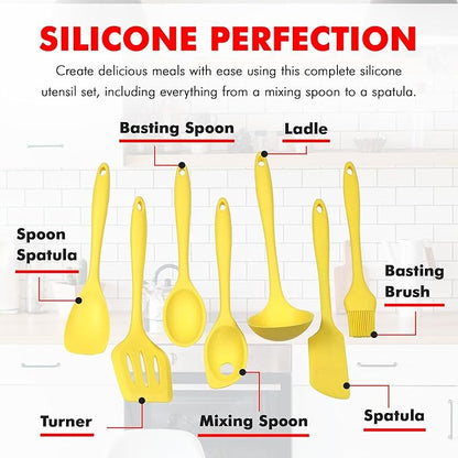 Chef Craft Premium Silicone Kitchen Tool and Utensil Set, 7 Piece - Image 4