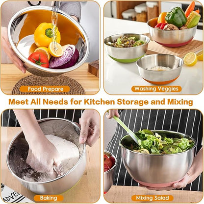 CHAREADA Mixing Bowls with Airtight Lids, Size 4.5, 0.7 qt, Fit - Image 6