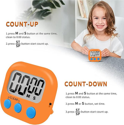 12 Pack Small Digital Kitchen Timer Magnetic Back and ON/Off Switch, Minute - Image 3