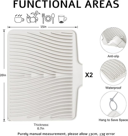 TIKNIK Silicone Dish Drying Mat, Stone Drying Mat - Image 2