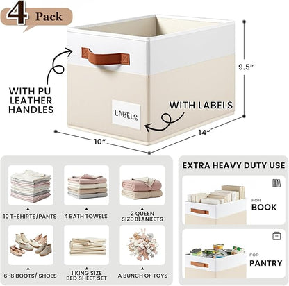 4 Pack Large Closet Storage Baskets - Image 2