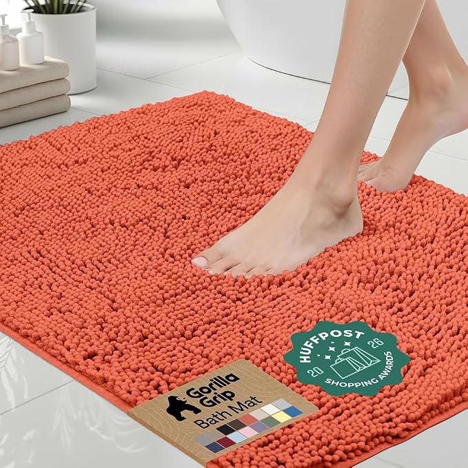 GORILLA GRIP Bath Rug Mat 44x26, Thick Soft Absorbent Chenille, Quick Dry by Unknown