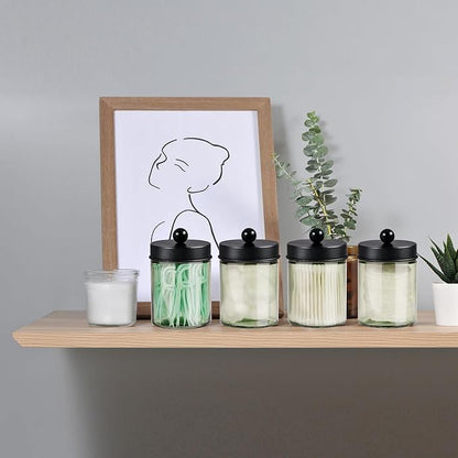3 Pack Apothecary Jar Canisters Bathroom Vanity Organizer - Image 5