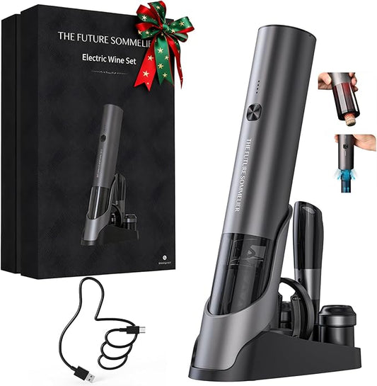 CIRCLE JOY Rechargeable Electric Wine Bottle Opener Set 7-in-1 Aluminum Alloy by CIRCLEJOY