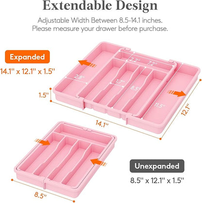 Lifewit Silverware Drawer Organizer, Expandable Utensil Tray - Image 2