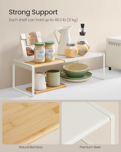 SONGMICS HOME Spice Racks, Expandable Cupboard Shelf Orgnizers, Kitchen Counter - Image 5