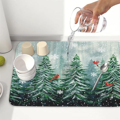 Winter Pines Tree Dish Drying Mats - Image 6