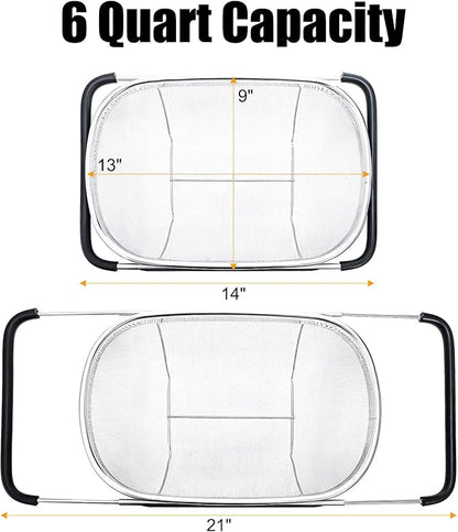 Suwimut 2 Pack Over the Sink Oval Colander - Image 2