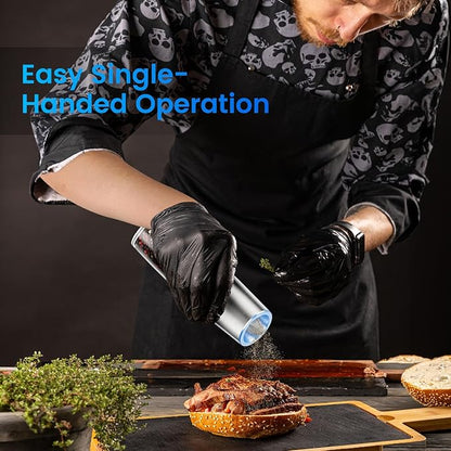 MealHelper Rechargeable Gravity Electric Salt and Pepper Grinder Set - Image 7
