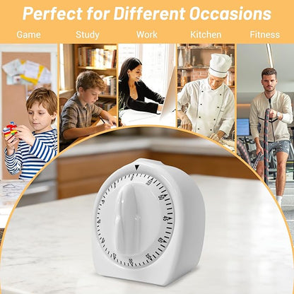 Kitchen Timers for Cooking, 60 Minute Wind Up Timer, Visual Mechanical Timer - Image 6