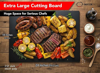 Thirteen Chefs Extra Large 24 x 18 Black Cutting Board - Image 2