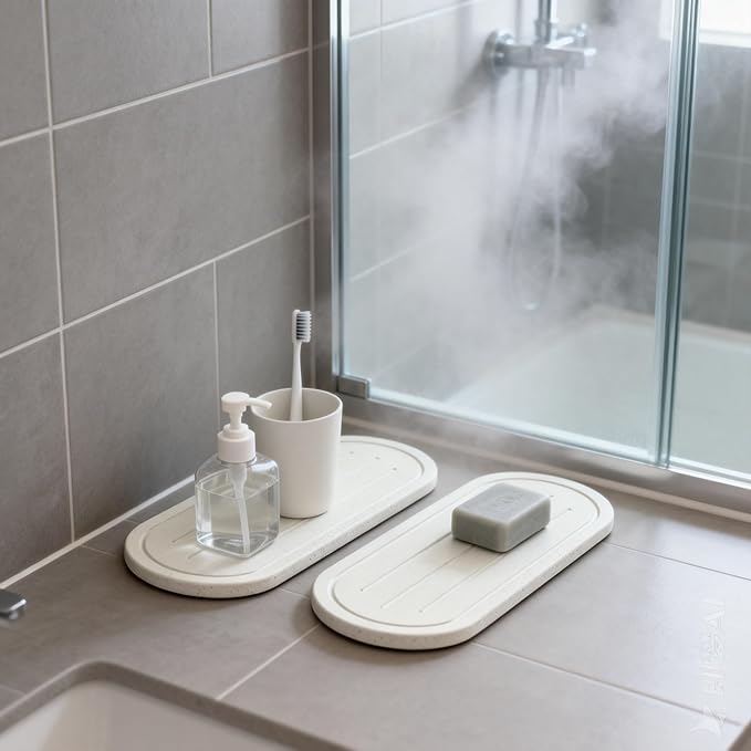 Razborci 2PCS Water Absorbing Stone Drying Tray Mat - Image 4