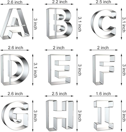 Alphabet Letter Cookie Cutters Shapes Large 3 Inch - Image 2
