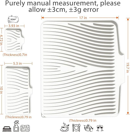 Silicone Dish Drying Mat for Kitchen Counter, Dish Drying Pad, Non-Slip Drain - Image 2