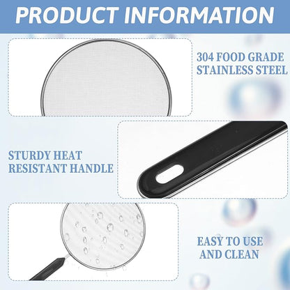 Splatter Screen for Frying Pan 7.5’’ Stainless Steel Grease Splatter Guard - Image 4