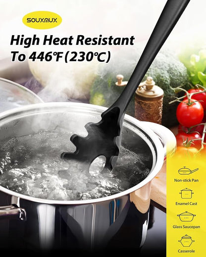 3 Pcs Silicone Kitchen Utensils Set, Soup Ladle-Pasta Fork-Slottede Spoon - Image 4