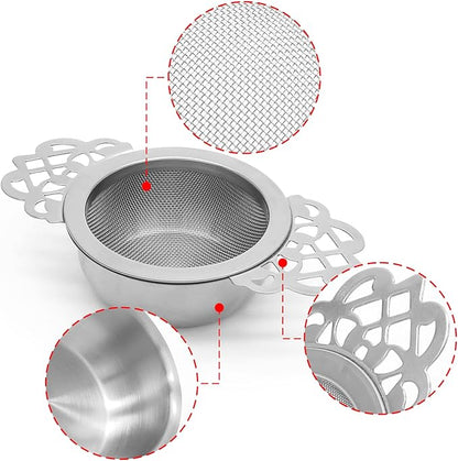 Bonsicoky 4 Pack Tea Strainer Bowl, Stainless Steel Loose Leaf Tea Filter - Image 3