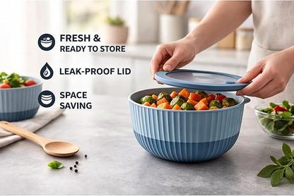 Mixing Bowls with Lids, 8-Piece Airtight Leak-Proof Nesting BPA-Free Bowl Set - Image 4