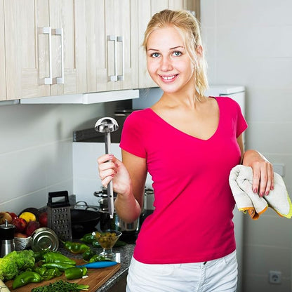 meekoo 3 Pieces Stainless Steel Ladle Soup Handle Ladle - Image 6