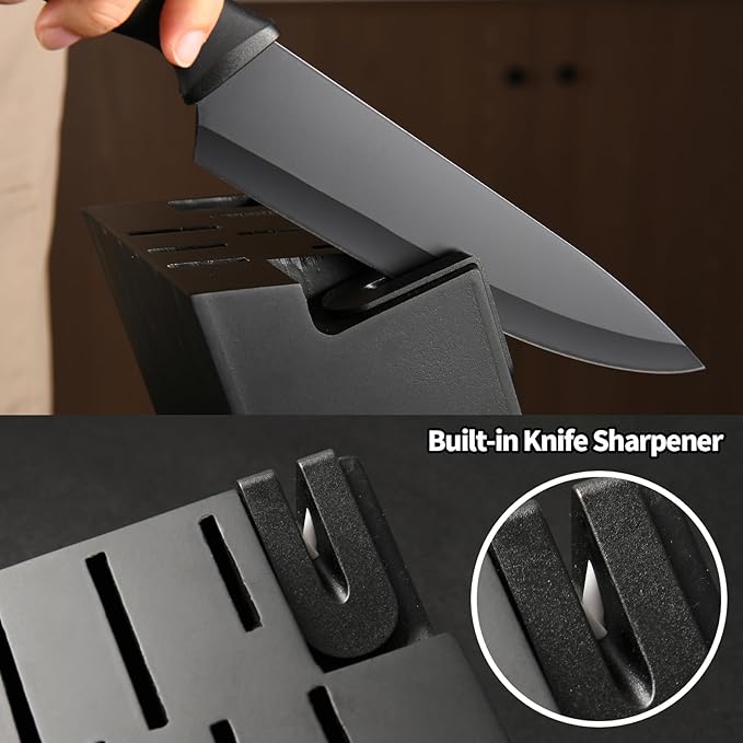 15-Piece Stainless Steel Kitchen Knife Set, Built-in Knife Sharpener, - Image 4