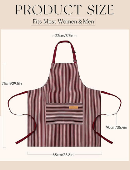 2 Pack Kitchen Cooking Aprons, Soft Aprons - Image 7