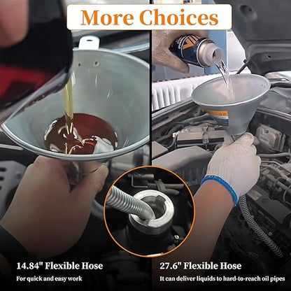 3Pcs 14.84" & 27.56" Steel Bendable Spout Funnel - Image 7