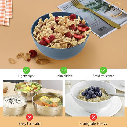 Wheat Straw Bowl Sets, Microwave and Dishwasher Safe Bowls, Kitchen Bowl - Image 4