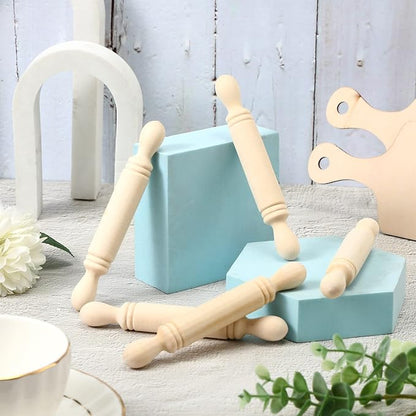 20 Pieces Mini Rolling Pin for Crafts 5.5 Inches Long Wooden Dough Roller Small - Image 7
