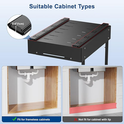 2 Pack Under Sink Organizer, Insputer 2 Tier Under Cabinet Storage Expandable - Image 7