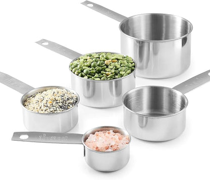 Stainless Steel Measuring Cups, Laxinis world 5 Piece Stackable Measuring Set - Image 3