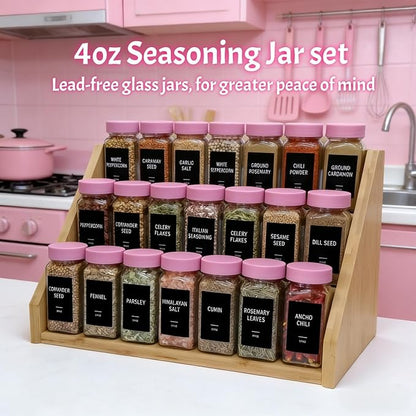 Pink Spice Jars with Labels - Image 3