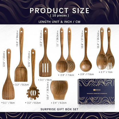 Wooden Spoons for Cooking, Nonstick Cooking Utensil Set - Image 2