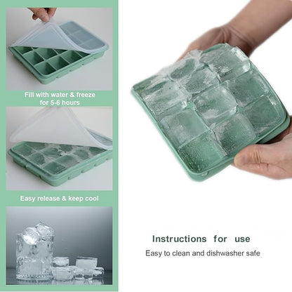 Ice Cube Trays Set of 3, Easy Release 15 Flexible Silicone Ice Cube Molds - Image 5