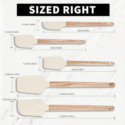 Ptanexx 5-Pcs Wooden Handle Silicone Spatula Set - Image 5
