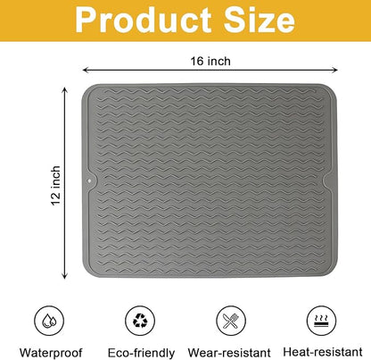 Silicone Dish Drying Mat for Kitchen Counter Eco-Friendly Fast Dry Dish Mat - Image 3