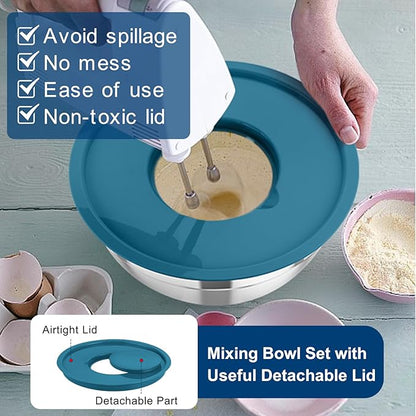 TeamFar Mixing Bowls with Lids, - Image 5