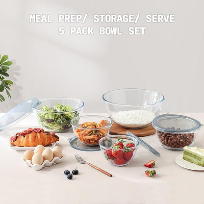 Cuiselect 5pc Glass Mixing Bowls - Image 2