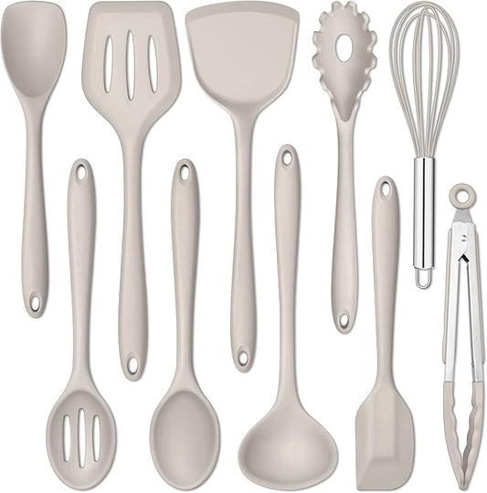 E-far 10 Pieces Silicone Cooking Utensils Set, Heat Resistant Kitchen Utensil by E-far