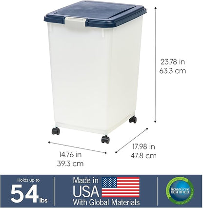 IRIS USA Dog Food Storage Container, Attachable Wheels, - Image 3