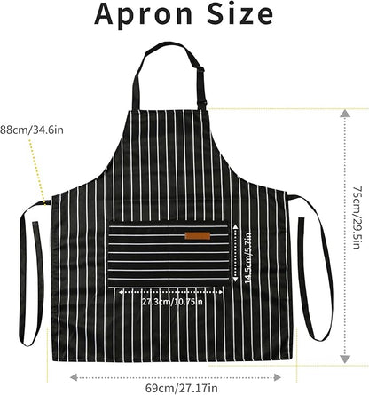 Tosewever 2 Pieces Kitchen Cooking Aprons, Cotton Polyester Blend Adjustable - Image 6