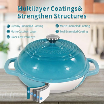Enameled Cast Iron Bread Oven, 6 Quart Dutch Oven - Image 4